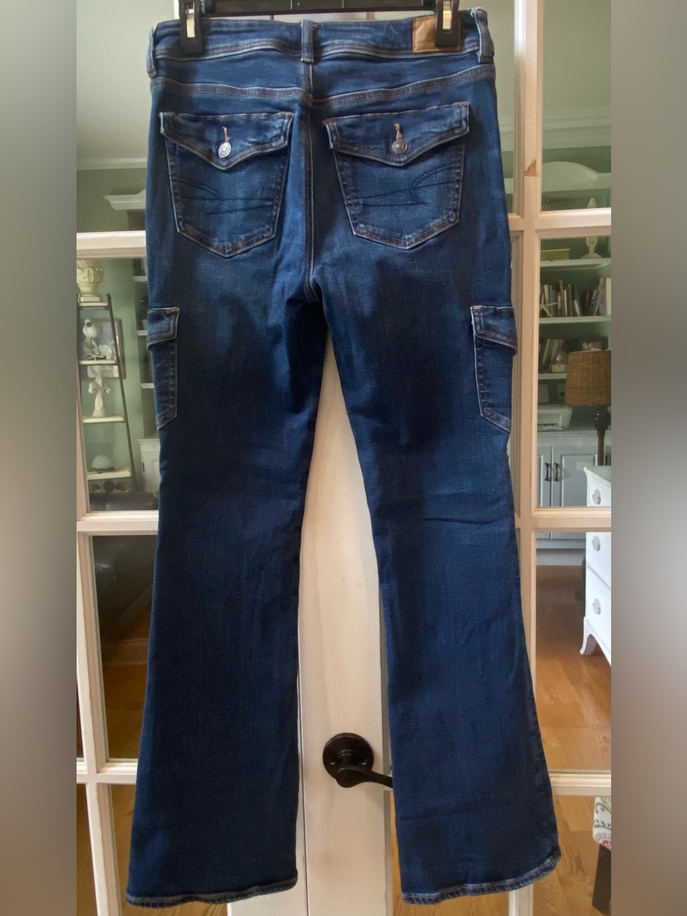 American Eagle Outfitters Kick Boot Flare Cargo Jeans Size 6 - Picture 2 of 6